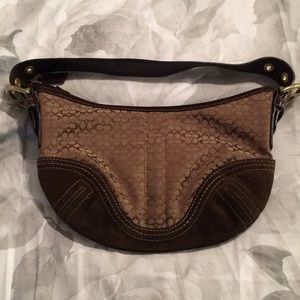 Brown Suede Small Coach Purse